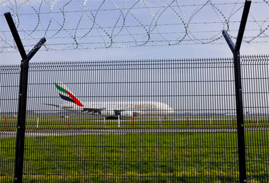 Airport security fence