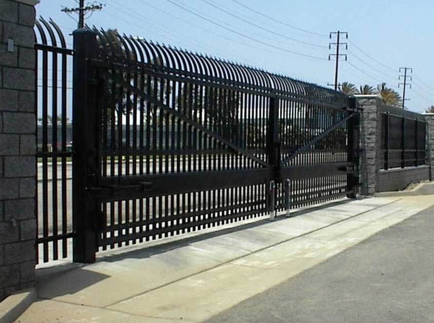 Custom built pedestrian commercial swing gates