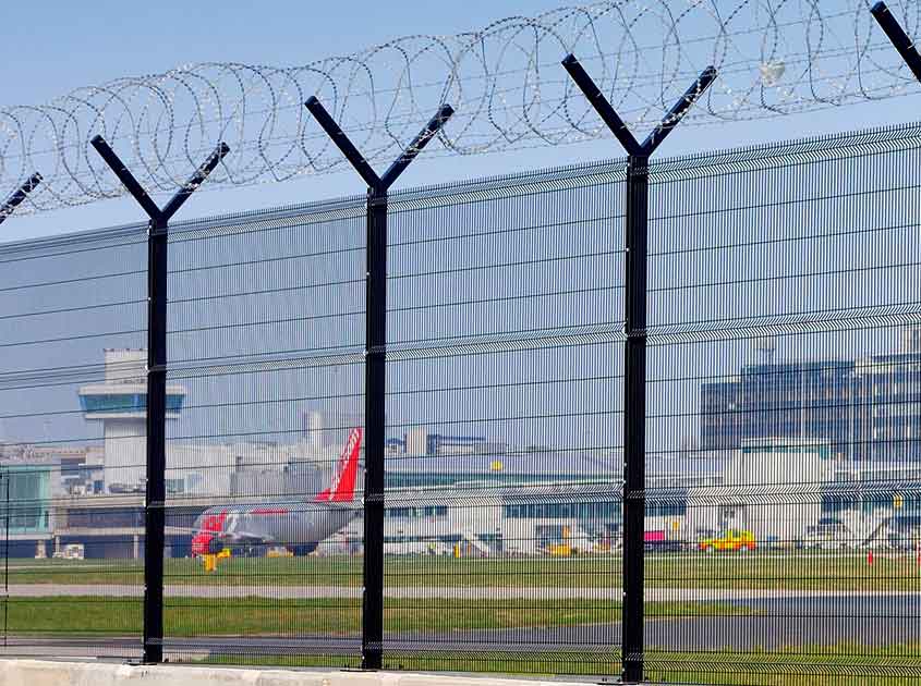Airport fencing, airport perimeter fencing, airport security fencing
